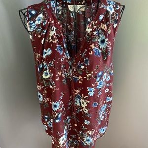 Pink Rose sleeveless, floral top